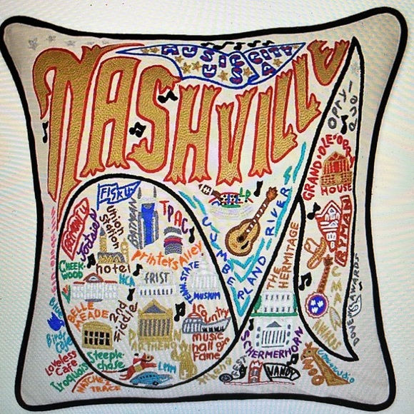 NASHVILLE Hand-Embroidered Pillow NWOT - Picture 15 of 15